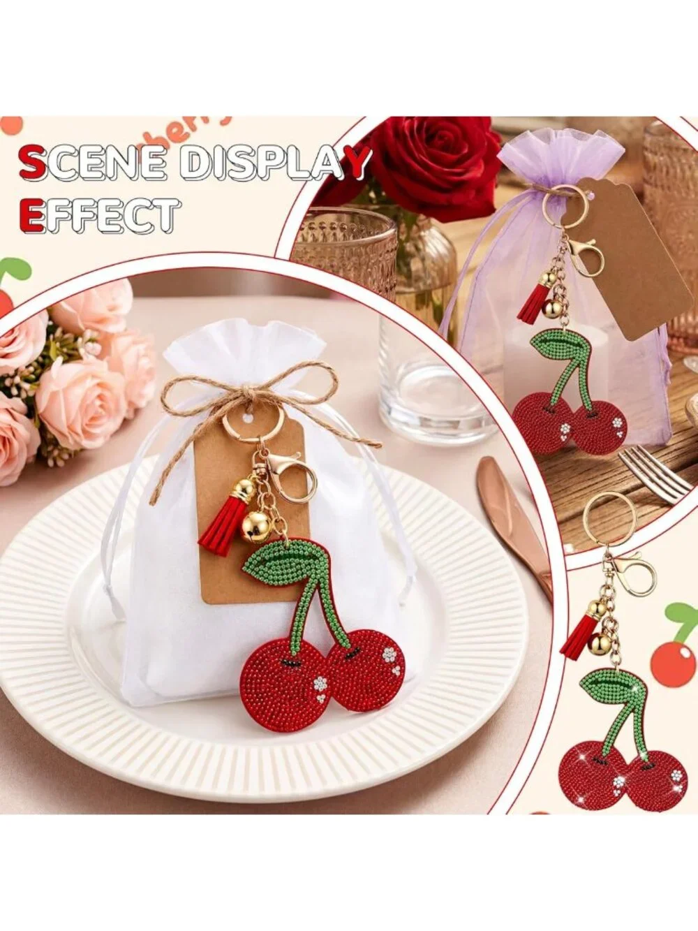 12 Pcs Sparkling Rhinestone Keychains for Women - Bling Accessories & Gifts